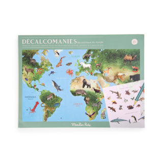Mappemonde avec décalcomanies