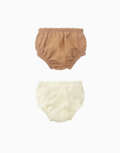 Lot de 2 culottes Charlotte plumetis cassonand/écru