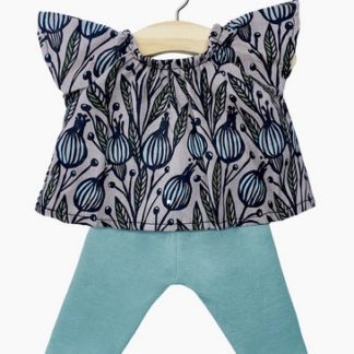 Ensemble Mazarine top Iris et legging en jersey vert fougère