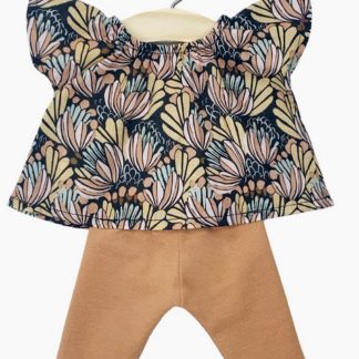 Ensemble Mazarine top Fleurs d'eau et legging en jersey cassonnade