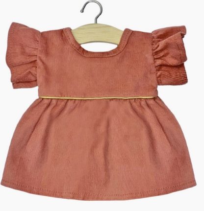 Robe Daisy en milleraie marsala avec passepoil mordoré