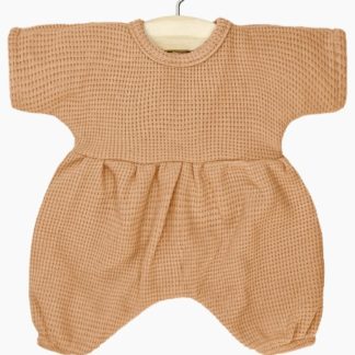 Babies-Barboteuse Noa en maille nid d'abeille cassonade
