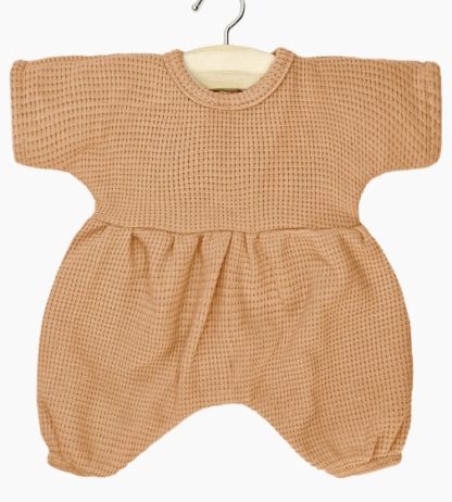 Babies-Barboteuse Noa en maille nid d'abeille cassonade
