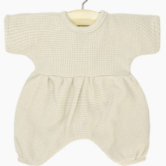 Babies-Barboteuse Noa en maille nid d'abeille lin