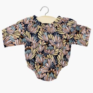 Body Colombine en coton Fleurs d'eau
