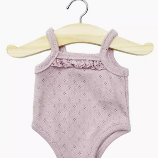 Body à bretelle en coton pointillé vieux rose