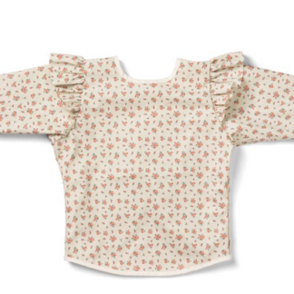 Bavoir manche longue Autumn rose