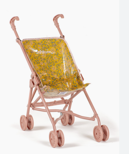 Poussette Fleurs en liane moutarde