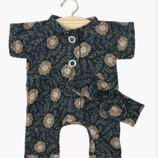 Babies-Combinaison Lili en double gaze Marguerite réglisse et son headband