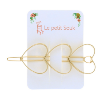 Barrette coeur or