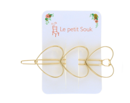 Barrette coeur or