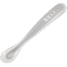 Cuillère 1er âge silicone grise
