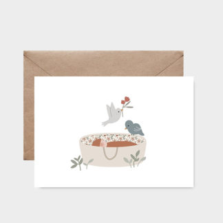 Carte couffin oiseau bleu