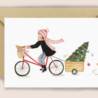 Carte x-mas bike girl