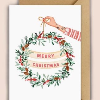 Carte couronne de noël