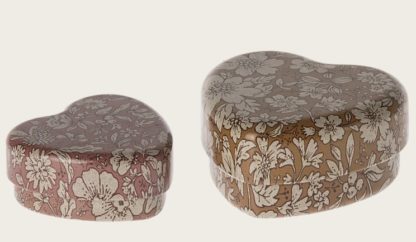 Boîte coeur liberty rose métal x2