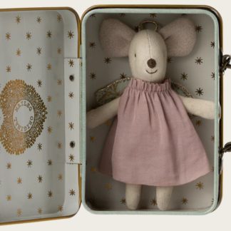 Souris ange, petite soeur dans sa valisette