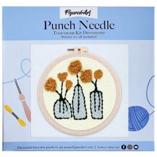 Punch needle fleurs et vases