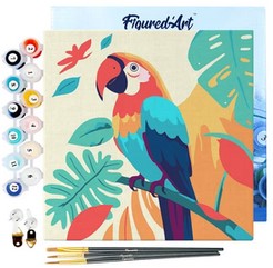 Peinture numéros perroquet tropical