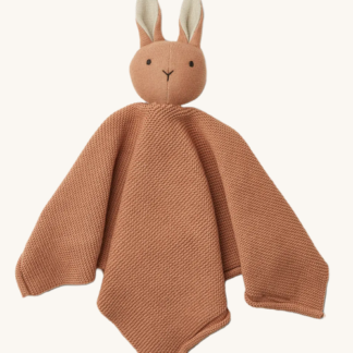 Doudou lapin tricot terracotta