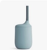 Gobelet paille silicone bleu