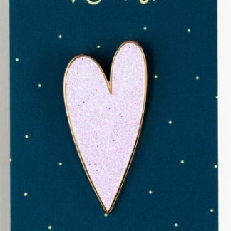 Pin's coeur blanc paillette