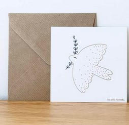 Carte colombe 10x10cm + enveloppe