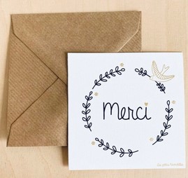Carte merci 10x10cm + enveloppe