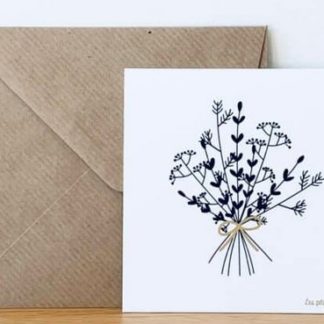 Carte bouquet 10x10cm + enveloppe