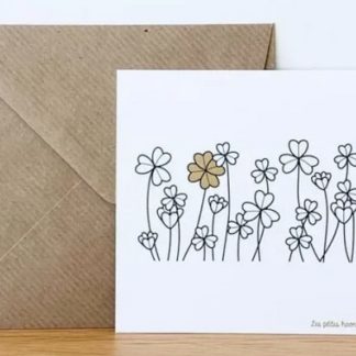 Carte trèfle 10x10cm + enveloppe
