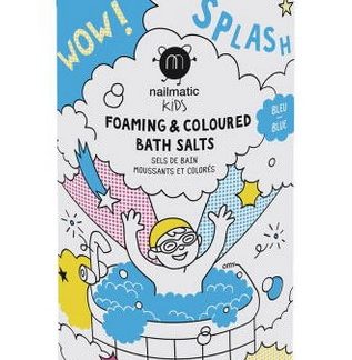 Sel de bain moussant et coloré bleu
