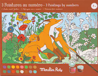 3 peintures au numéro renard