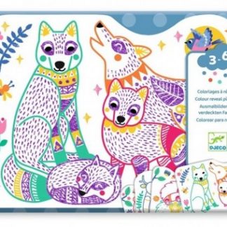 Coloriages à révéler: familles de la forêt
