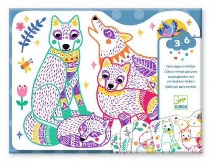 Coloriages à révéler: familles de la forêt