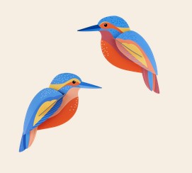 Art mural: Kingfishers