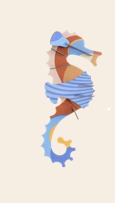 Art mural: Blue ringlet Seahorse