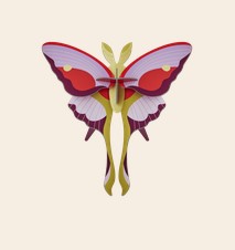Art mural: Lilac Comet Butterfly