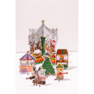 Décors de Noël 3D à colorier: Le manège