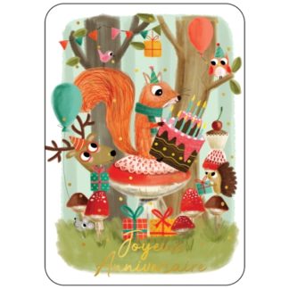 Carte joyeux anniversaire animaux de la forêt