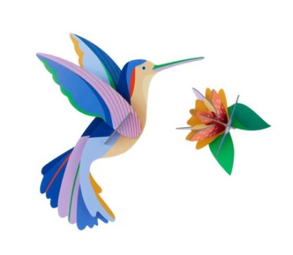 Art mural: Hummingbird + flower