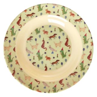 Assiette creuse party animal green