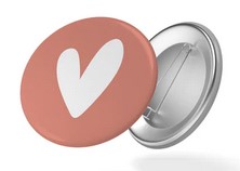 Badge coeur rose