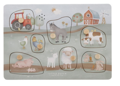 Puzzle sonore en bois Little farm