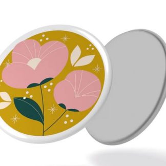 Magnet Pivoine fond jaune