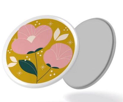 Magnet Pivoine fond jaune