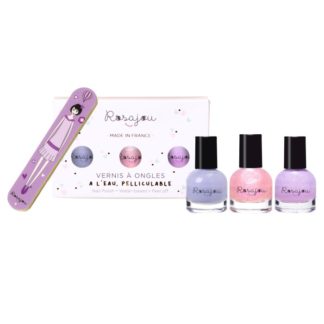 Coffret 3 vernis + lime: flamingo, givré, lavande