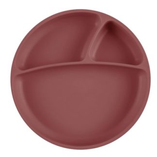 Assiette compartiments ventouse terracotta