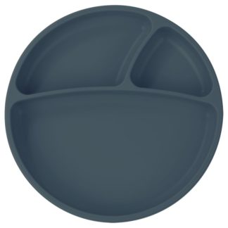 Assiette compartiments ventouse bleu ardoise