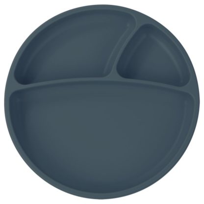 Assiette compartiments ventouse bleu ardoise