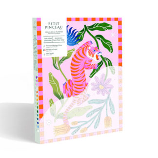 Petit pinceau: tigre fleuri